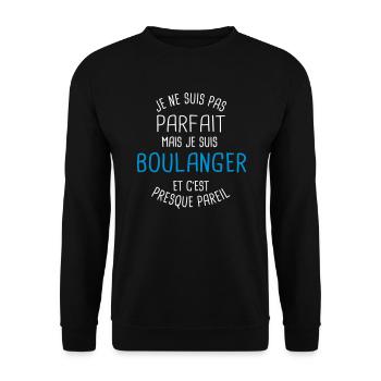 Pas parfait mais boulanger - Sweat-shirt Unisexe - noir - Devant - Alina (178cm) & Michal (187cm)