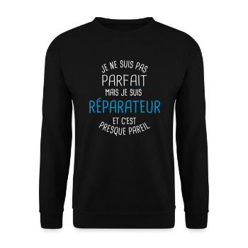 Pas parfait mais reparateur - Sweat-shirt Unisexe - noir - Devant - Alina (178cm) & Michal (187cm)