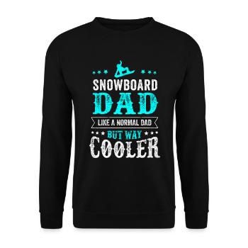 SNOWBOARD DAD Retro Vintage Papa Vater Geschenk - Unisex Pullover - Schwarz - Vorne - Alina (178cm) & Michal (187cm)