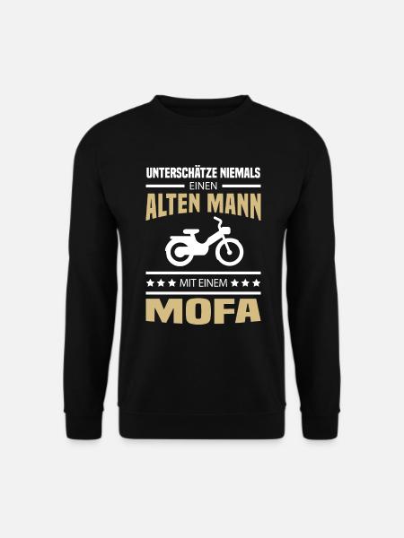 Alter Mann Mofa Moped - Unisex Pullover - Schwarz