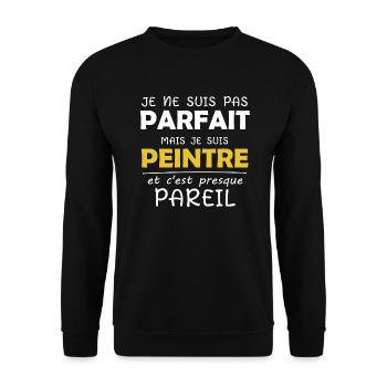 Peintre - Peinture - Cadeau - Drôle - Peindre - Sweat-shirt Unisexe - noir - Devant - Alina (178cm) & Michal (187cm)