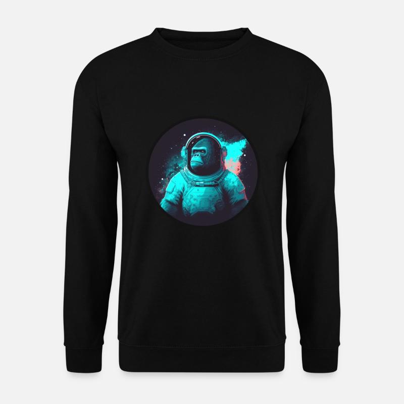 Singe en combinaison spatiale - Sweat-shirt Unisexe - noir