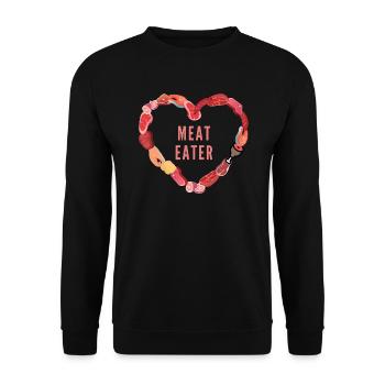 Meat Eater Design Meat Fish Sausage Heart - Unisex Sweatshirt - black - Front - Alina (178cm) & Michal (187cm)