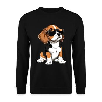 Lustiger Beagle Hund - Unisex Pullover - Schwarz - Vorne - Alina (178cm) & Michal (187cm)