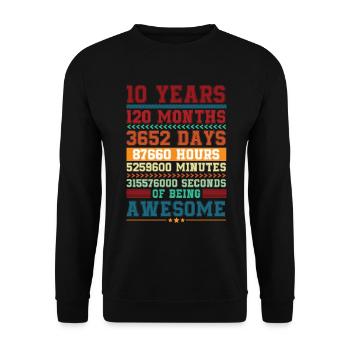 10 ans de génialité – 10e anniversaire - Sweat-shirt Unisexe - noir - Devant - Alina (178cm) & Michal (187cm)