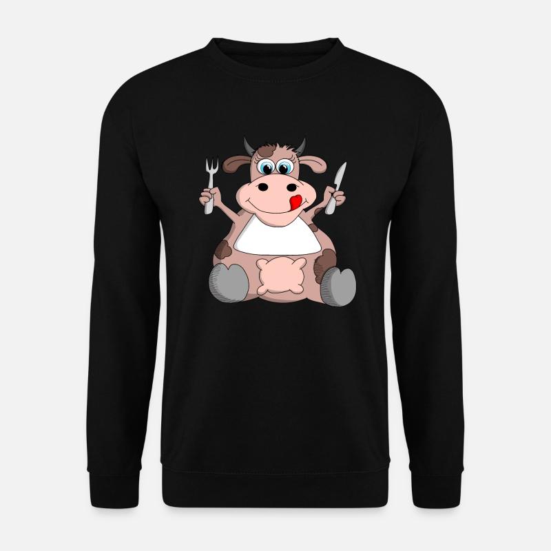 Ulkige Kuh hat Hunger - Unisex Pullover - Schwarz