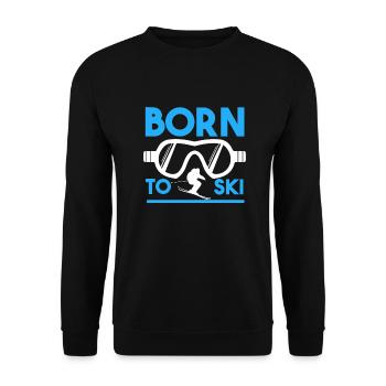 Né pour skier - Sweat-shirt Unisexe - noir - Devant - Alina (178cm) & Michal (187cm)