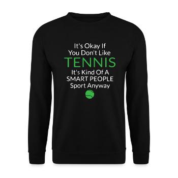 Funny Tennis Quote Accessorie and Gift - Sweat-shirt Unisexe - noir - Devant - Alina (178cm) & Michal (187cm)