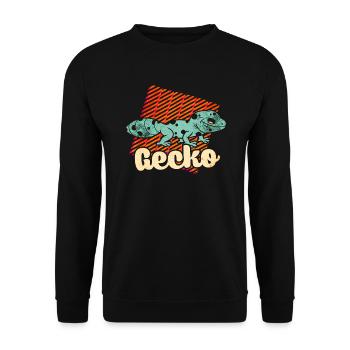 Gecko - Unisex Pullover - Schwarz - Vorne - Alina (178cm) & Michal (187cm)