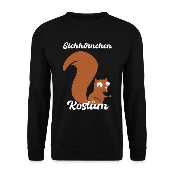 Eichhörnchen Kostüm Karneval Geschenk - Unisex Pullover - Schwarz - Vorne - Alina (178cm) & Michal (187cm)