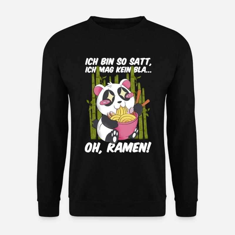 Ramen Panda Kawaii Nudeln Japanische Ramen Panda - Unisex Pullover - Schwarz