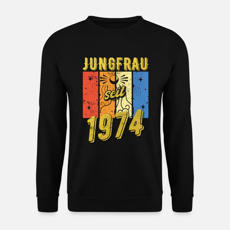 Jungfrau 1974 Sternzeichen Geburtstag - Unisex Pullover - Schwarz