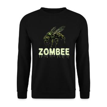 Zombee Halloween Horror Monster Zombie Bee Flower - Unisex Sweatshirt - black - Front - Alina (178cm) & Michal (187cm)