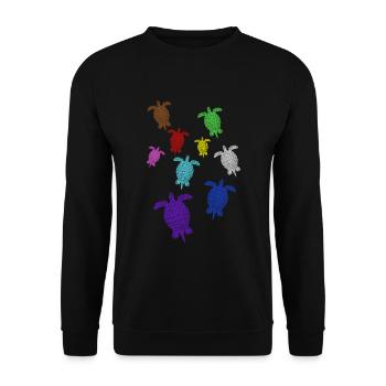 Schildkröten Turtle - Unisex Pullover - Schwarz - Vorne - Alina (178cm) & Michal (187cm)