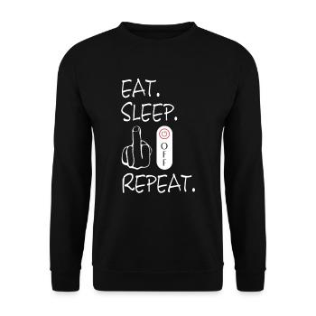 fuck off, fuck you, fucking, fuck - Unisex Pullover - Schwarz - Vorne - Alina (178cm) & Michal (187cm)