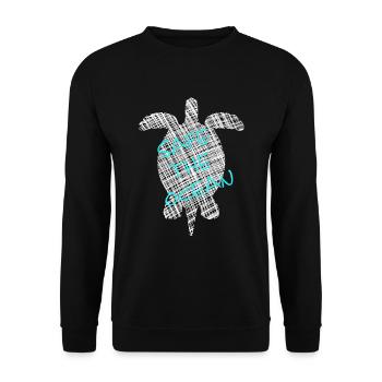 Save the Ocean Turtle Schildkröte - Unisex Pullover - Schwarz - Vorne - Alina (178cm) & Michal (187cm)