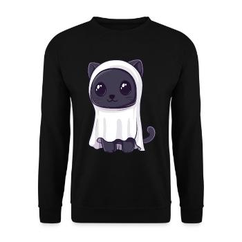 Panthère Halloween Bande dessinée Fantôme - Sweat-shirt Unisexe - noir - Devant - Alina (178cm) & Michal (187cm)