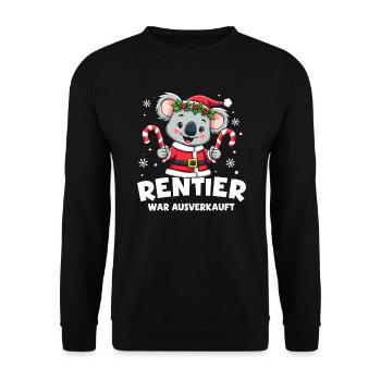 Rentier War Ausverkauft Koala - Unisex Pullover - Schwarz - Vorne - Alina (178cm) & Michal (187cm)