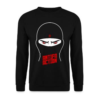 Antifa Action - Ninja (II) - Unisex Sweatshirt - black - Front - Alina (178cm) & Michal (187cm)