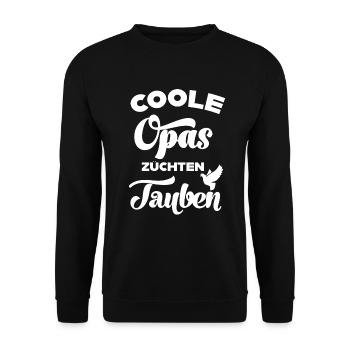 Opas züchten Tauben Taubenzüchter Brieftauben - Unisex Pullover - Schwarz - Vorne - Alina (178cm) & Michal (187cm)