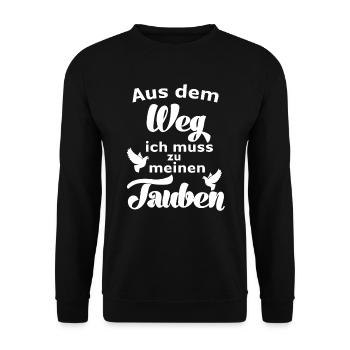 Taubenzüchter Taubenzucht Brieftauben Haustauben - Unisex Pullover - Schwarz - Vorne - Alina (178cm) & Michal (187cm)