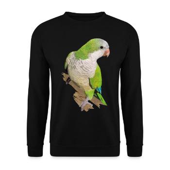 Argentine Parakeet - Unisex Sweatshirt - black - Front - Alina (178cm) & Michal (187cm)