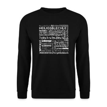 Wortsalat auf Schwäbisch Schwaben - Unisex Pullover - Schwarz - Vorne - Alina (178cm) & Michal (187cm)