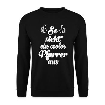 So sieht ein cooler Pfarrer aus Pastor Kirche Gott - Unisex Pullover - Schwarz - Vorne - Alina (178cm) & Michal (187cm)