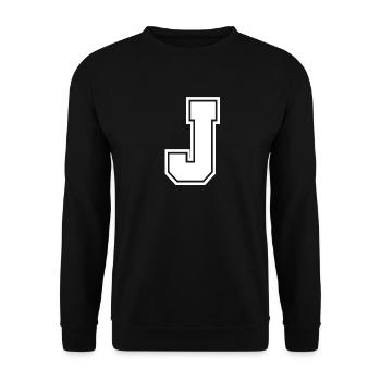 J Buchstabe - Unisex Pullover - Schwarz - Vorne - Alina (178cm) & Michal (187cm)