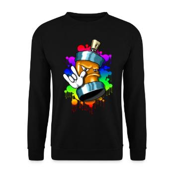 Colorful Spray Can - Unisex Pullover - Schwarz - Vorne - Alina (178cm) & Michal (187cm)
