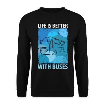 Bus Bus Driver School Bus Bus Bus Driver - Unisex Sweatshirt - black - Front - Alina (178cm) & Michal (187cm)