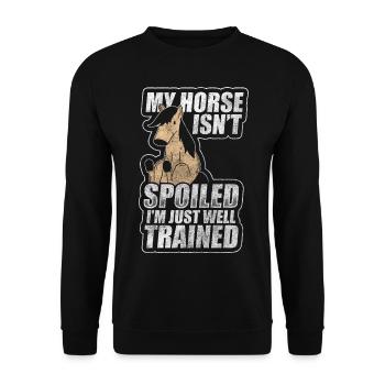 Cheval Animal - Sweat-shirt Unisexe - noir - Devant - Alina (178cm) & Michal (187cm)
