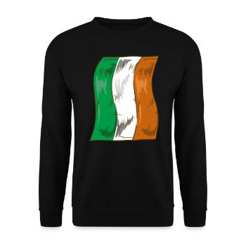 Ireland Flag Vintage Irish Flag Dublin - Unisex Sweatshirt - black - Front - Alina (178cm) & Michal (187cm)