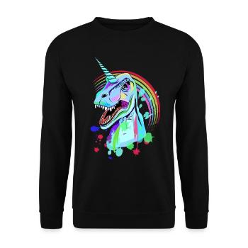 Licorne Dino Tyrannosaurus rex - Sweat-shirt Unisexe - noir - Devant - Alina (178cm) & Michal (187cm)