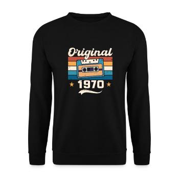 Born Gift Original 1970 Gift Idea 1970 - Sweat-shirt Unisexe - noir - Devant - Alina (178cm) & Michal (187cm)