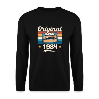 Born Gift Original 1984 Gift Idea 1984 - Sweat-shirt Unisexe - noir - Devant - Alina (178cm) & Michal (187cm)