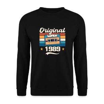 Born Gift Original 1989 Gift Idea 1989 - Sweat-shirt Unisexe - noir - Devant - Alina (178cm) & Michal (187cm)
