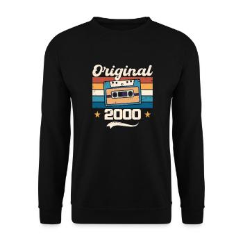 Geboren Geschenk Original 2000 Geschenkidee 2000 - Unisex Pullover - Schwarz - Vorne - Alina (178cm) & Michal (187cm)