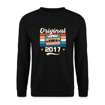 Born Gift Original 2017 Gift Idea 2017 - Unisex Sweatshirt - black - Front - Alina (178cm) & Michal (187cm)