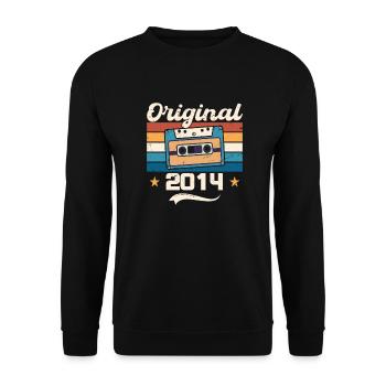 Born Gift Original 2014 Gift Idea 2014 - Unisex Sweatshirt - black - Front - Alina (178cm) & Michal (187cm)