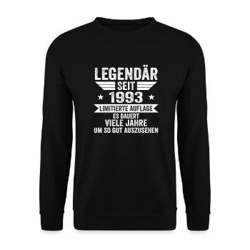 Legendär seit 1993 Limitierte Auflage 1993 - Unisex Pullover - Schwarz - Vorne - Alina (178cm) & Michal (187cm)
