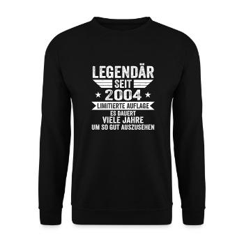 Legendär seit 2004 Limitierte Auflage 2004 - Unisex Pullover - Schwarz - Vorne - Alina (178cm) & Michal (187cm)