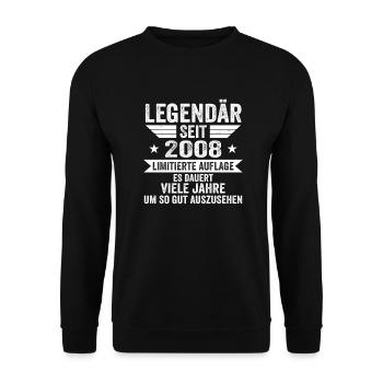 Legendär seit 2008 Limitierte Auflage 2008 - Unisex Pullover - Schwarz - Vorne - Alina (178cm) & Michal (187cm)