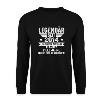 Legendär seit 2014 Limitierte Auflage 2014 - Unisex Pullover - Schwarz - Vorne - Alina (178cm) & Michal (187cm)