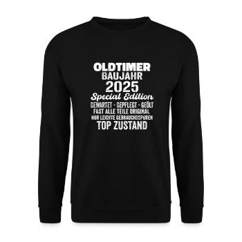 Original 2025 Jahrgang Vintage Geburtstag Retro - Unisex Pullover - Schwarz - Vorne - Alina (178cm) & Michal (187cm)