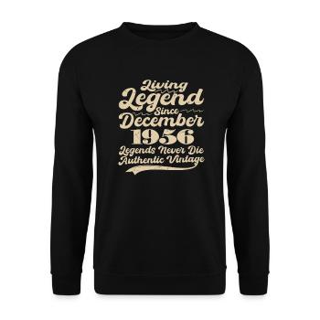 Once upon a time there was a legend. December 1956 Birth - Unisex Sweatshirt - black - Front - Alina (178cm) & Michal (187cm)
