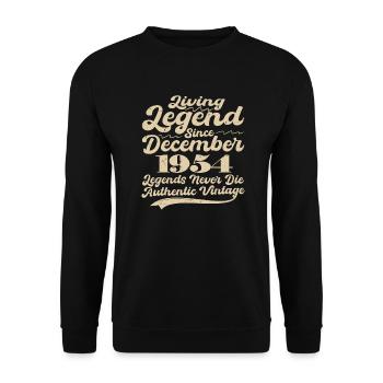 Once upon a time there was a legend. December 1954 Birth - Unisex Sweatshirt - black - Front - Alina (178cm) & Michal (187cm)
