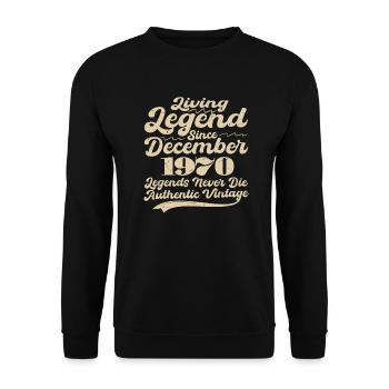Il était une fois une légende. Décembre 1970 Naissance - Sweat-shirt Unisexe - noir - Devant - Alina (178cm) & Michal (187cm)
