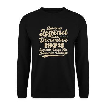 Il était une fois une légende. Décembre 1973 Naissance - Sweat-shirt Unisexe - noir - Devant - Alina (178cm) & Michal (187cm)