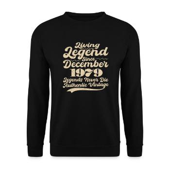 Il était une fois une légende. Décembre 1979 Naissance - Sweat-shirt Unisexe - noir - Devant - Alina (178cm) & Michal (187cm)